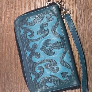LEADERS IN LEATHER TEAL BLUE WALLET.. #7637